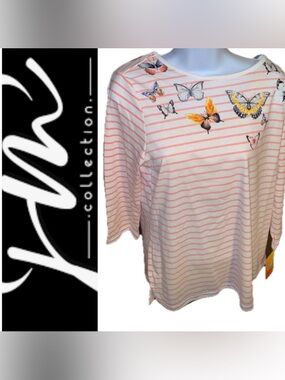 ‼️FREE with Purchase‼️ Striped Butterfly Top 🌸🧡🦋